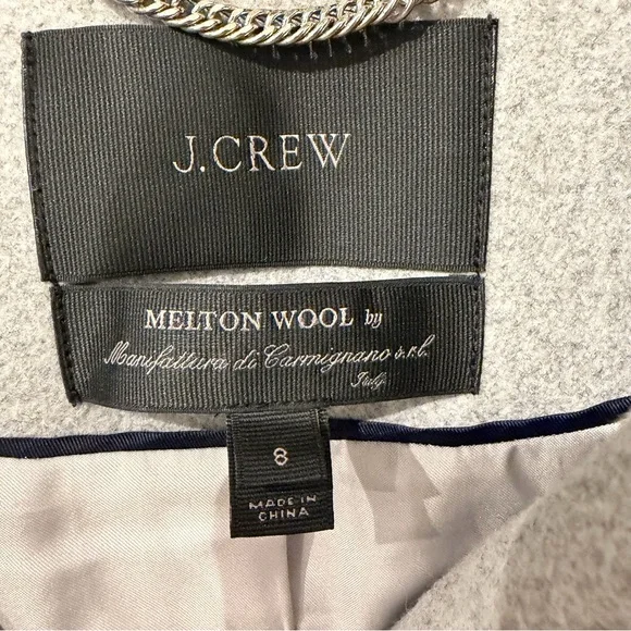 J.CREW WOOL MELTON
TOGGLE COAT HTHR LIGHT GREY SIZE 8 GREAT CONDITION - Picture 6 of 11